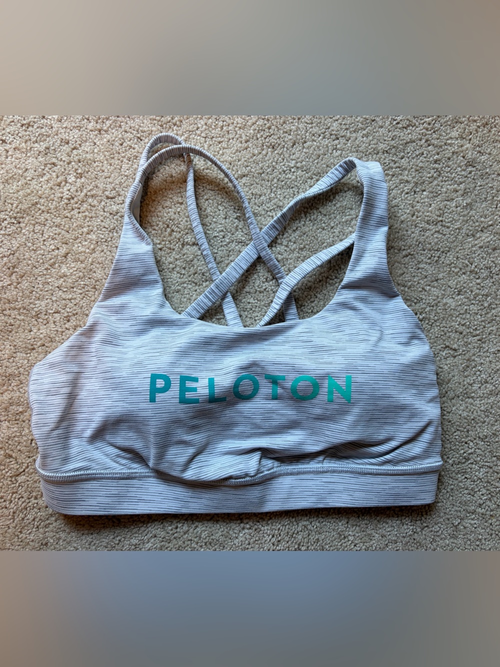 lululemon athletica x Peloton Light Gray Energy Sports Bra